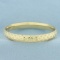 Diamond Cut Sandblast Hinged Bangle Bracelet In 14k Yellow Gold