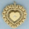 Large Diamond Heart Locket Pendant In 14k Yellow Gold