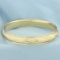 Hinged Sandblast Finish Diamond Cut Bangle Bracelet In 14k Yellow Gold