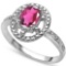 Pink Topaz And Diamond Ring In Sterling Silver
