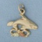 Orca Charm Or Pendant In 10k Yellow And Rose Gold