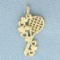 Diamond Cut Racket Pendants In 14k Yellow Gold