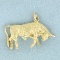 Bull Charm Or Pendant In 10k Yellow Gold