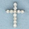 Diamond Cross Pendant In 14k White Gold