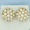 Vintage Pearl Pincushion Button Earrings In 14k Yellow Gold