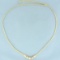 Italian Diamond Omega Necklace In 14k Yellow Gold