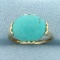 Turquoise Solitaire Ring In 14k Yellow Gold