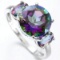 Mystic Topaz 3-stone Ring In Sterling Silver