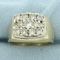 Mens 2ct Pave Diamond Ring In 14k Yellow Gold