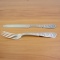 Antique Wood And Hughes Sterling Silver Fork And Knife Set