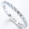 Sky Blue Topaz Eternity Stacking Band Ring In Sterling Silver