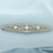 Vintage Filigree Diamond Pin In 14k White Gold