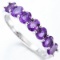 Amethyst Stacking Band Ring In Sterling Silver