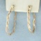 Tri-color Braided S-link Front To Back Hoop Earrings In 14k Yellow, Rose, And White Gold