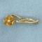 Antique Pearl Flower Brooch Pin In 14k Yellow Gold