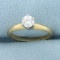 Almost 1/2ct Solitaire Diamond Engagement Ring In 14k Yellow Gold
