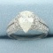 Large Pear Diamond Ring In 14k White Gold