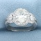 Diamond Halo Ring In 14k White Gold