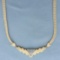 Pave Diamond V Necklace In 14k Yellow Gold