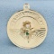 Engravable Graduation Day Diamond And Emerald Charm In 14k Yellow Gold