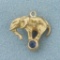 3d Sapphire Elephant Charm In 14k Yellow Gold