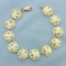 Diamond Cut Sand Dollar Bracelet In 14k Yellow Gold
