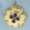 Heart Amethyst Locket Charm Or Pendant In 14k Yellow Gold