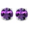 10mm Round Amethyst Stud Earrings In Sterling Silver