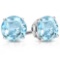 10mm Round Sky Blue Topaz Stud Earrings In Sterling Silver