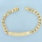 Curb Link Id Name Bracelet In 14k Yellow Gold