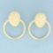Large Door Knocker Hoop Earrings In 14k Yellow Gold