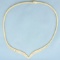 16 Inch Italian Tri-color Gold V Choker Necklace In 14k Yellow, White, And Rose Gold
