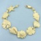 Sea Life Fish Shell Turtle Sand Dollar Starfish Bracelet In 14k Yellow Gold