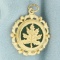 Nature Leaf Jade Charm In 14k Yellow Gold