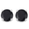6mm Round Midnight Sapphire Earrings In Sterling Silver