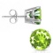 6mm Round Peridot Earrings In Sterling Silver