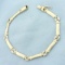 Two Tone Link Bracelet In 14k Yellow And White Gold