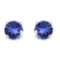 5mm Round Lab Tanzanite Earrings In Sterling Silver