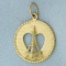 3-d Eiffel Tower Heart Charm Or Pendant In 18k Yellow Gold