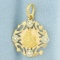 Our Lady Of Pompeii Charm In 8k Yellow Gold With White Gold Accents