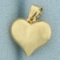 3-d Heart Pendant Or Charm In 14k Yellow Gold