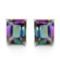 6x8 Emerald Cut Mystic Topaz Earrings In Sterling Silver