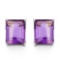 6x8 Emerald Cut Amethyst Earrings In Sterling Silver