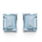 6x8 Emerald Cut Sky Blue Topaz Earrings In Sterling Silver