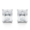 6x8 Emerald Cut White Topaz Earrings In Sterling Silver
