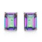 5x7 Emerald Cut Mystic Topaz Earrings In Sterling Silver