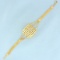 Diamond Cut Two Tone Bracelet In 21k Yellow And White Gold