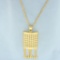 Diamond Cut Two Tone Dangle Necklace In 21k Yellow And White Gold