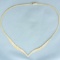 Tri-color Italian V Necklace In 14k Yellow, White, And Rose Gold