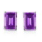 5x7 Emerald Cut Amethyst Earrings In Sterling Silver